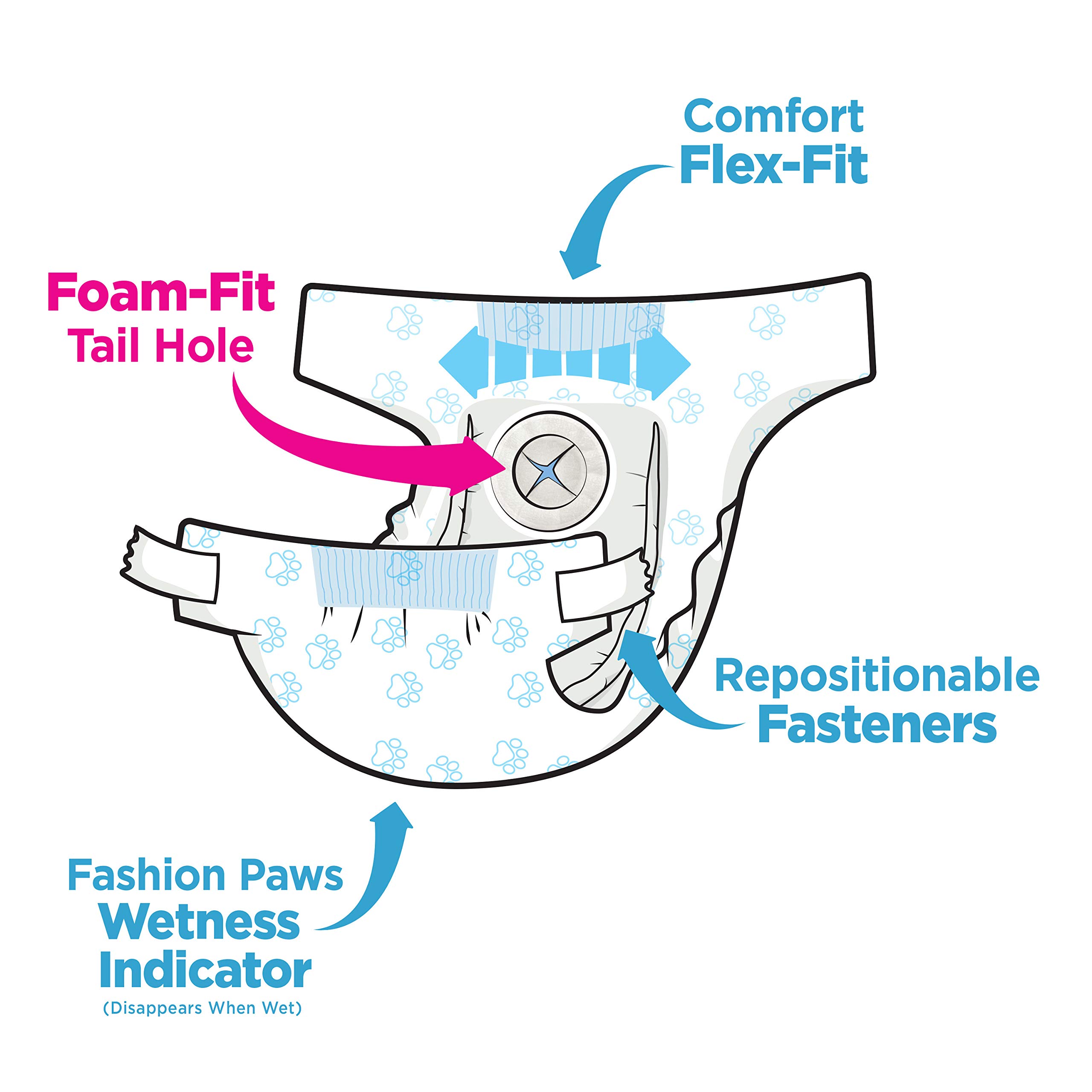 Four Paws Wee-Wee Super Absorbent Disposable Dog Diapers for Potty Training - Adjustable & Leak-Proof Puppy Pads for Small Dogs (12 Count) - Perfect for Housebreaking, Travel & Overnight Protection