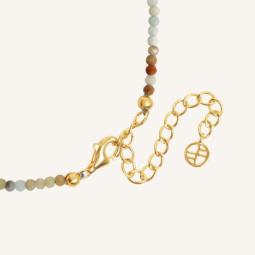 Amazonite Anklet Bracelet - Stone of Courage & Confidence - Perfect for Yoga, Meditation & Spiritual Healing Jewelry