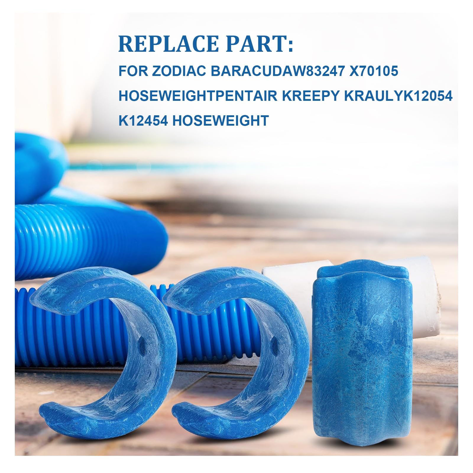 8 Pack Pool Cleaner Hose Weights - Compatible with Zodiac Baracuda W83247 X70105 & Pentair Kreepy Krauly K12054 K12454 - Keeps Pool Hose Submerged for Optimal Cleaning Performance