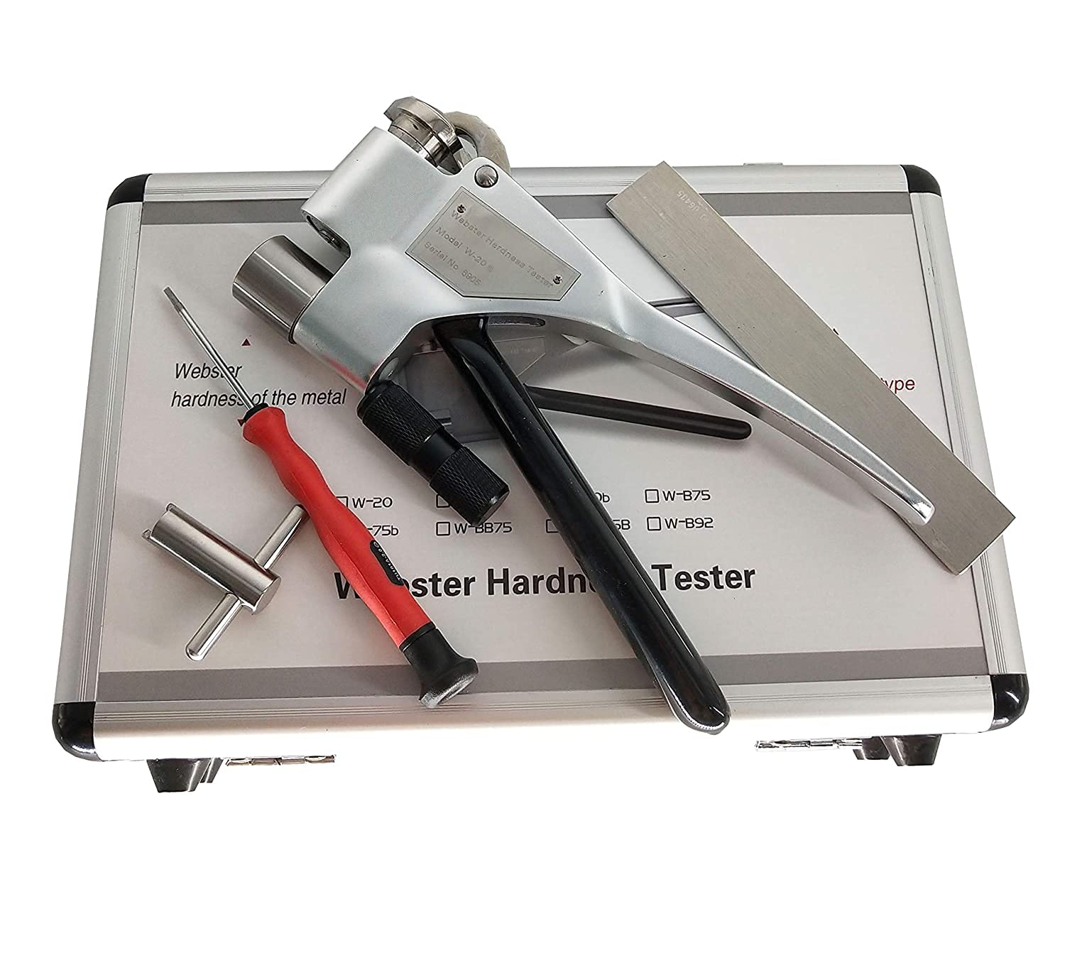 Webster Hardness Tester Meter Gauge - 25-110HRE Range for Aluminum Alloy Testing, 0.6-13mm Thickness & >10mm Inner Diameter - Ideal for Metal Quality Control in Manufacturing & Engineering Applications