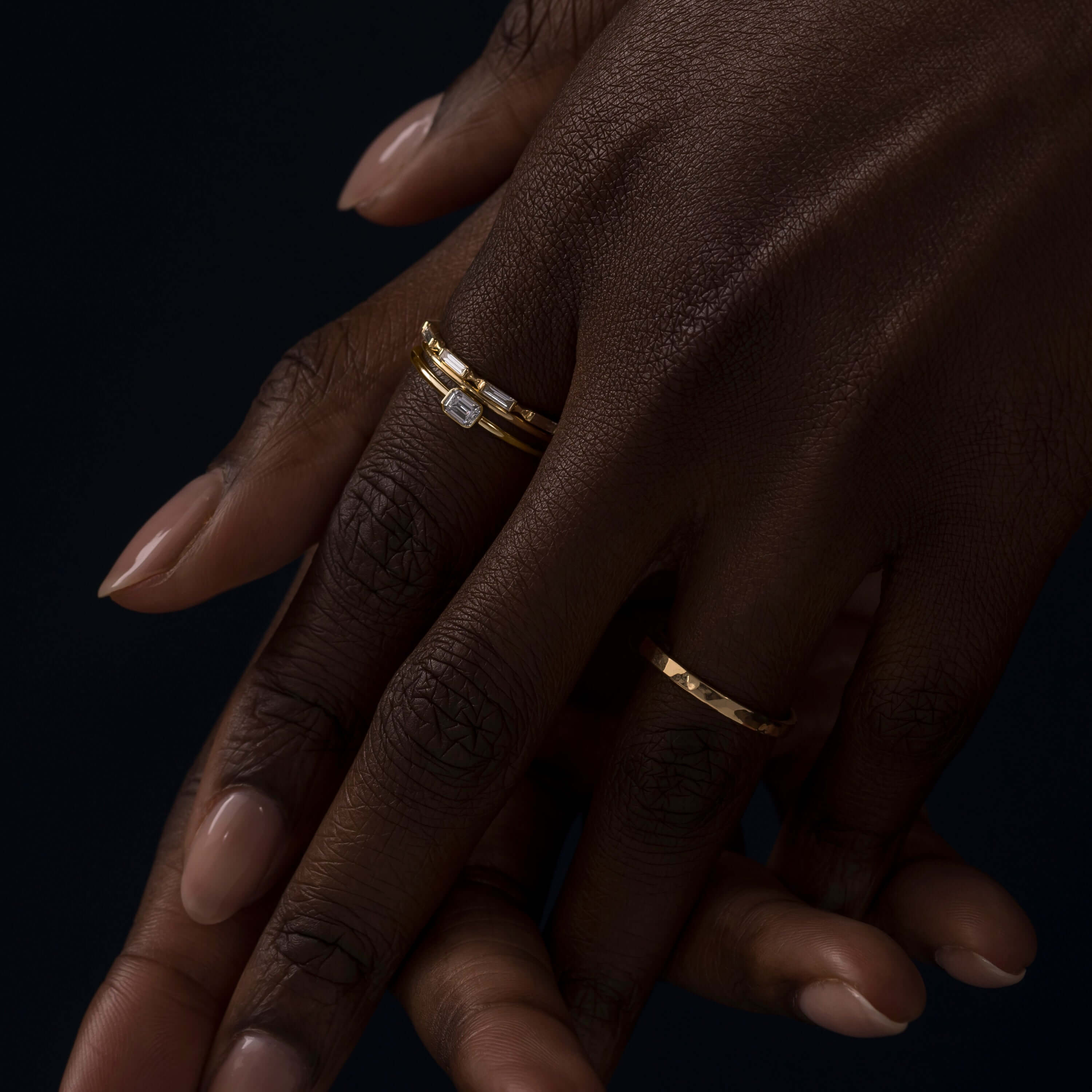 Bezel Stacking Ring - Elegant Adjustable Stackable Rings for Women - Perfect for Layering, Everyday Wear & Special Occasions