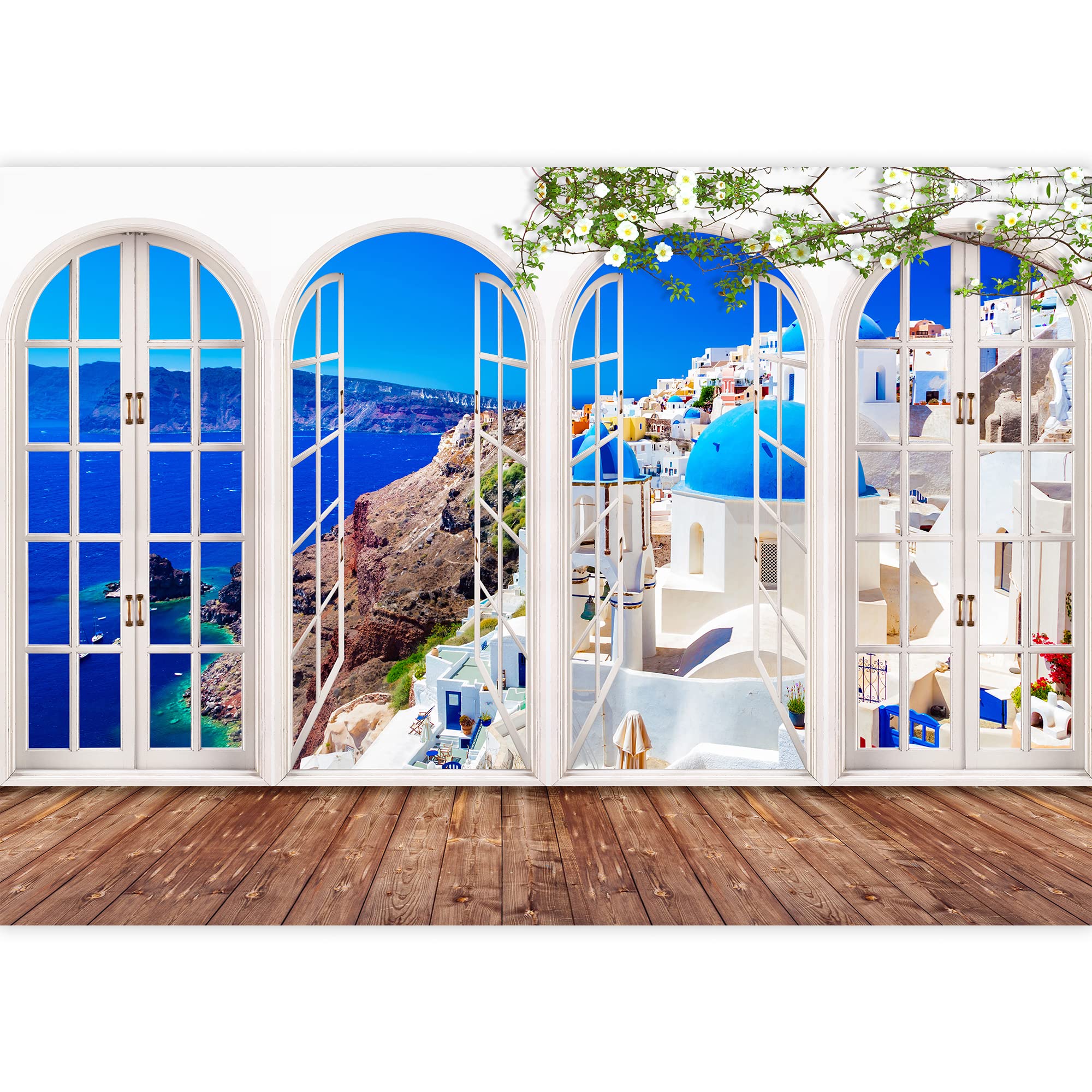 French Window Design Removable Peel and Stick Wallpaper - 66x96 Inches Wall Mural for Bedroom Decor | Perfect for Home, Apartment, and Office Wall Covering