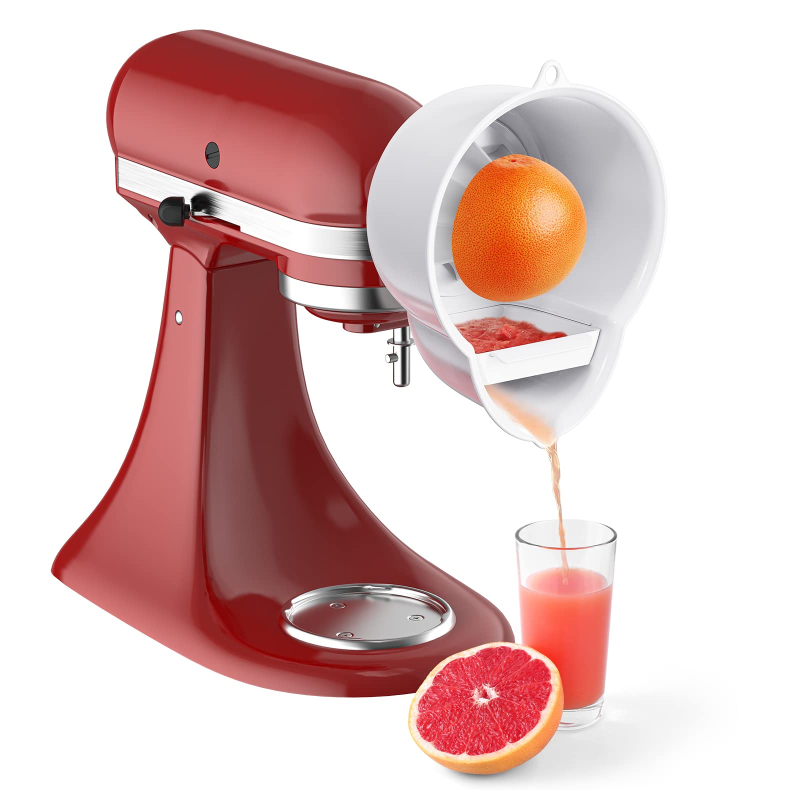 KitchenAid Mixer Juicer Attachment - BPA-Free Citrus Squeezer with 2-Size Reamer & Splash Guard, Compatible with KitchenAid/Cuisinart SM50 Series | Easy to Clean | Perfect for Fresh Orange Juice, Lemonade & Cocktail Making at Home