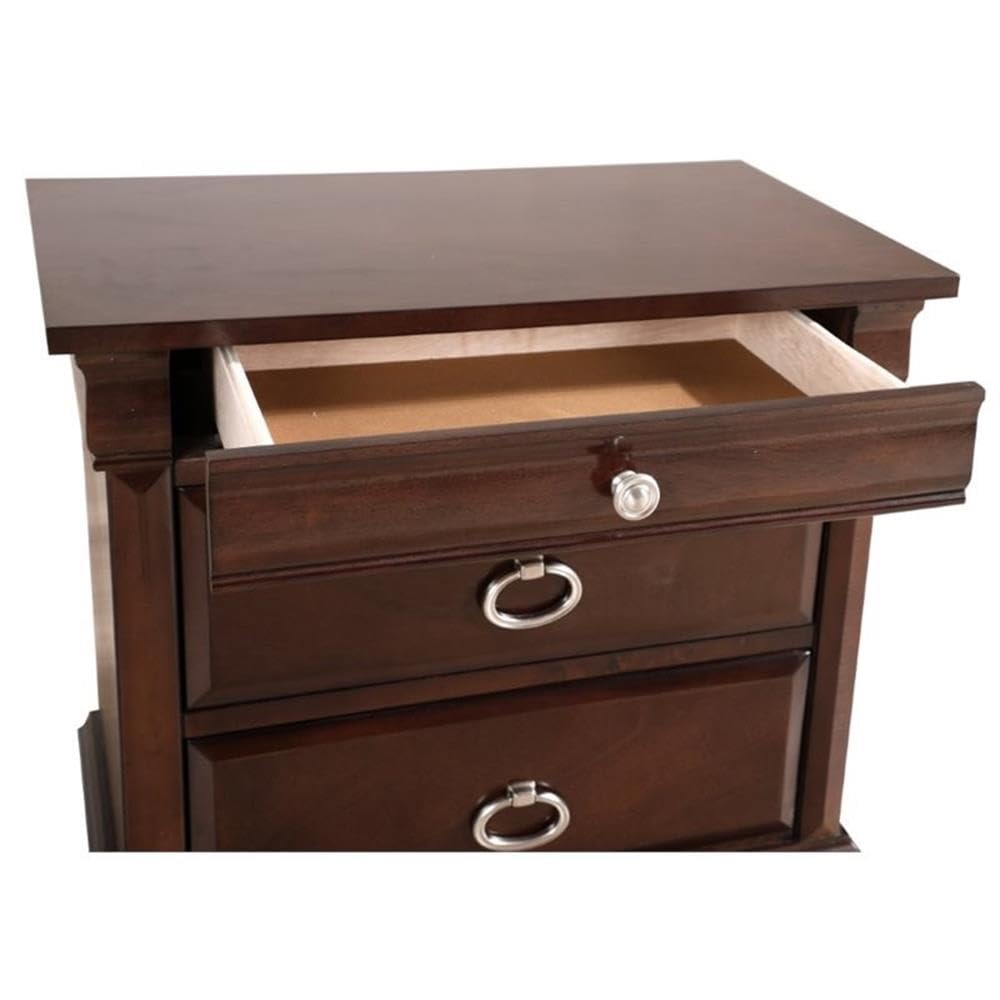Glory Furniture Triton 2-Drawer Nightstand in Cappuccino Finish - Modern Bedside Table for Bedroom, Guest Room & Nursery