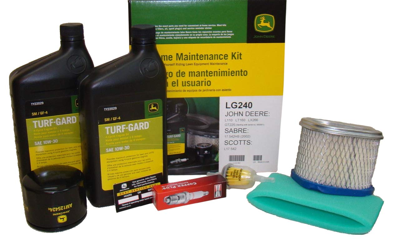 John Deere LT160 Tractor Maintenance Kit with Mulching Blades - 42 Inch Mower Deck Replacement Parts for Lawn Care & Landscaping