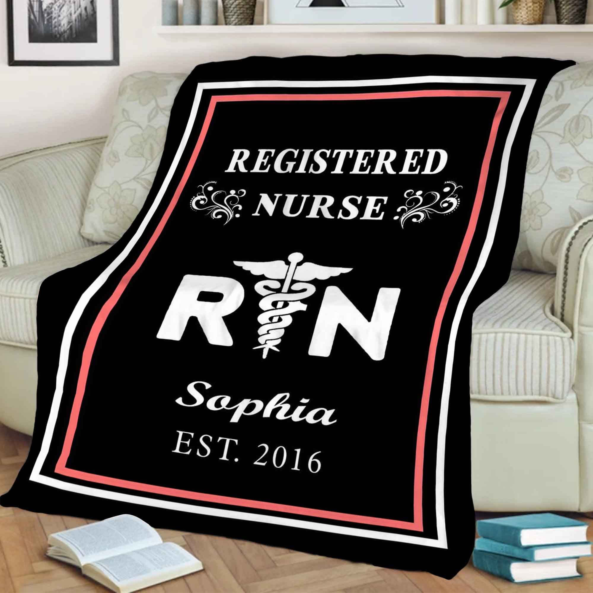 Custom Personalized Nurse Blanket with Name & Inspirational Quotes - 60x80 Inch Super Soft Fleece Blanket for Nurses - Perfect Gift for Birthday, Christmas, Nurse Appreciation & Any Special Occasion - Cozy Home, Office & Hospital Use