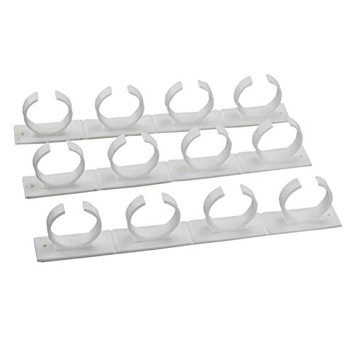 VALINK 3-Pack Spice Gripper Clip Set - 20 Clips for Organizing Kitchen Spice Jars, Seasoning Storage Rack - Wall Mount or Cabinet Door Mount - White - Perfect for Pantry, Spice Cabinet & Kitchen Organization