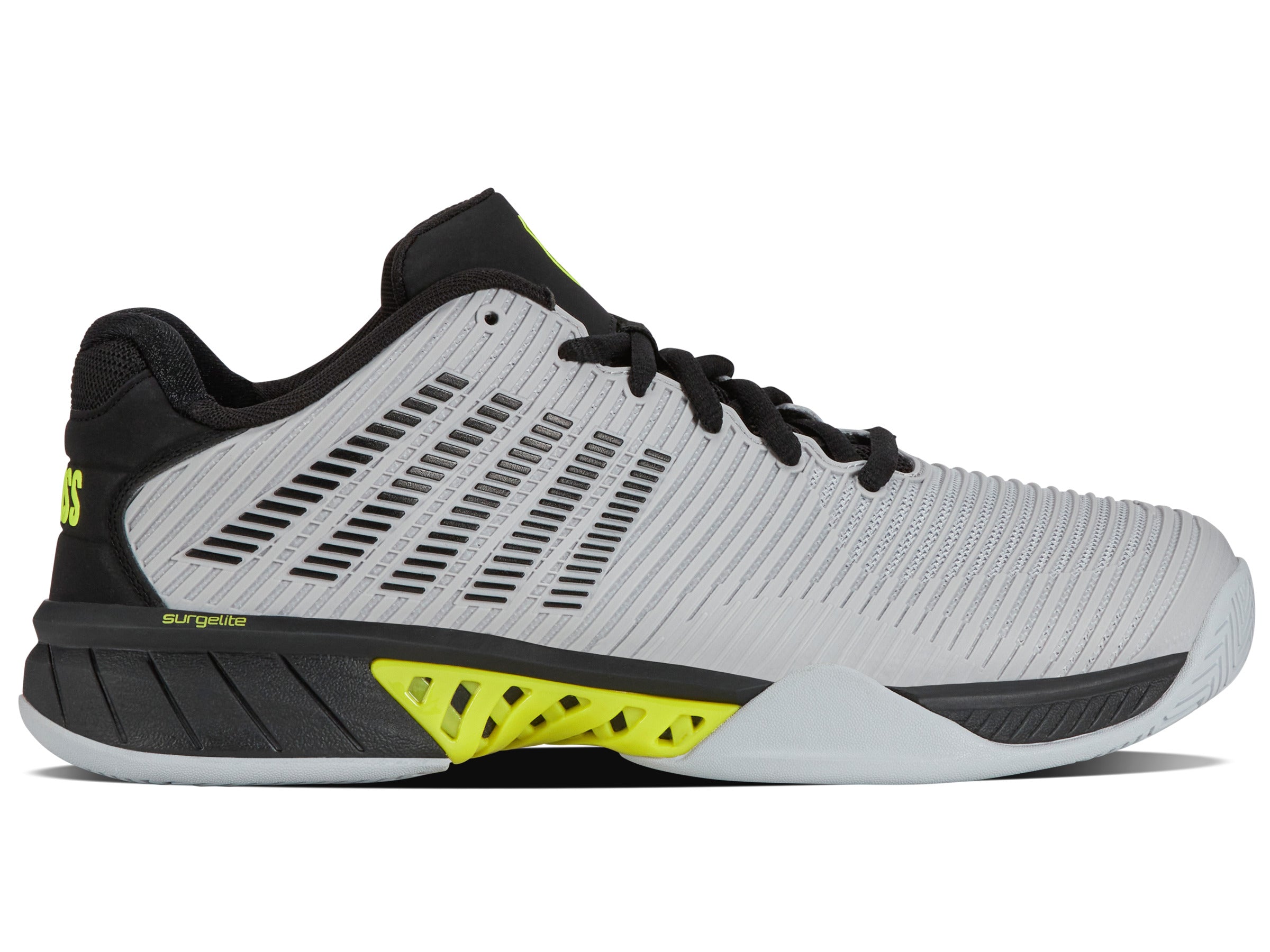Hypercourt Express 2 Tennis Shoes - Micro Chip Technology | Black & Tennis Yellow | Lightweight Performance Court Shoes for Men | Ideal for Competitive Play & Casual Wear