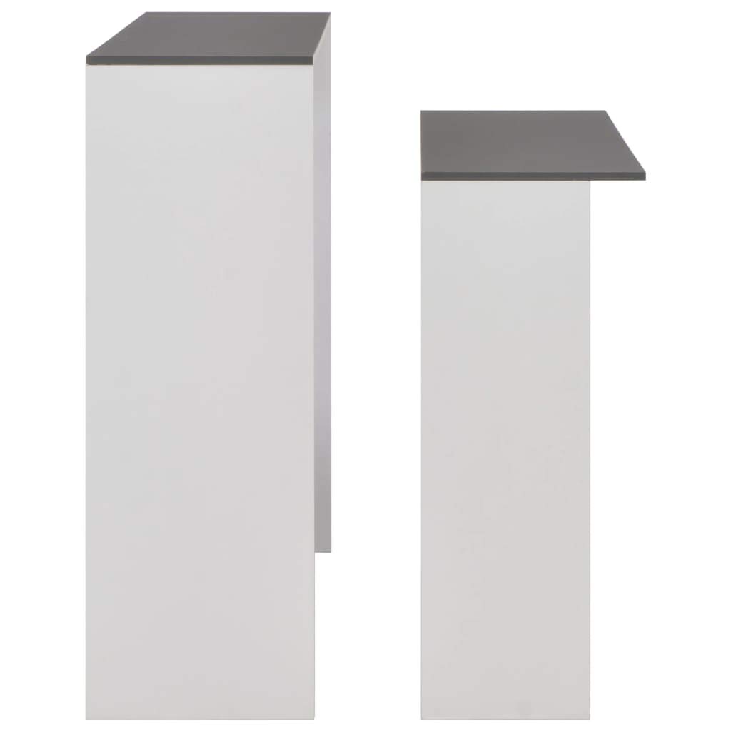 Rectangular Bistro Bar Table with 2 Interchangeable Table Tops (White & Gray) - 51.18