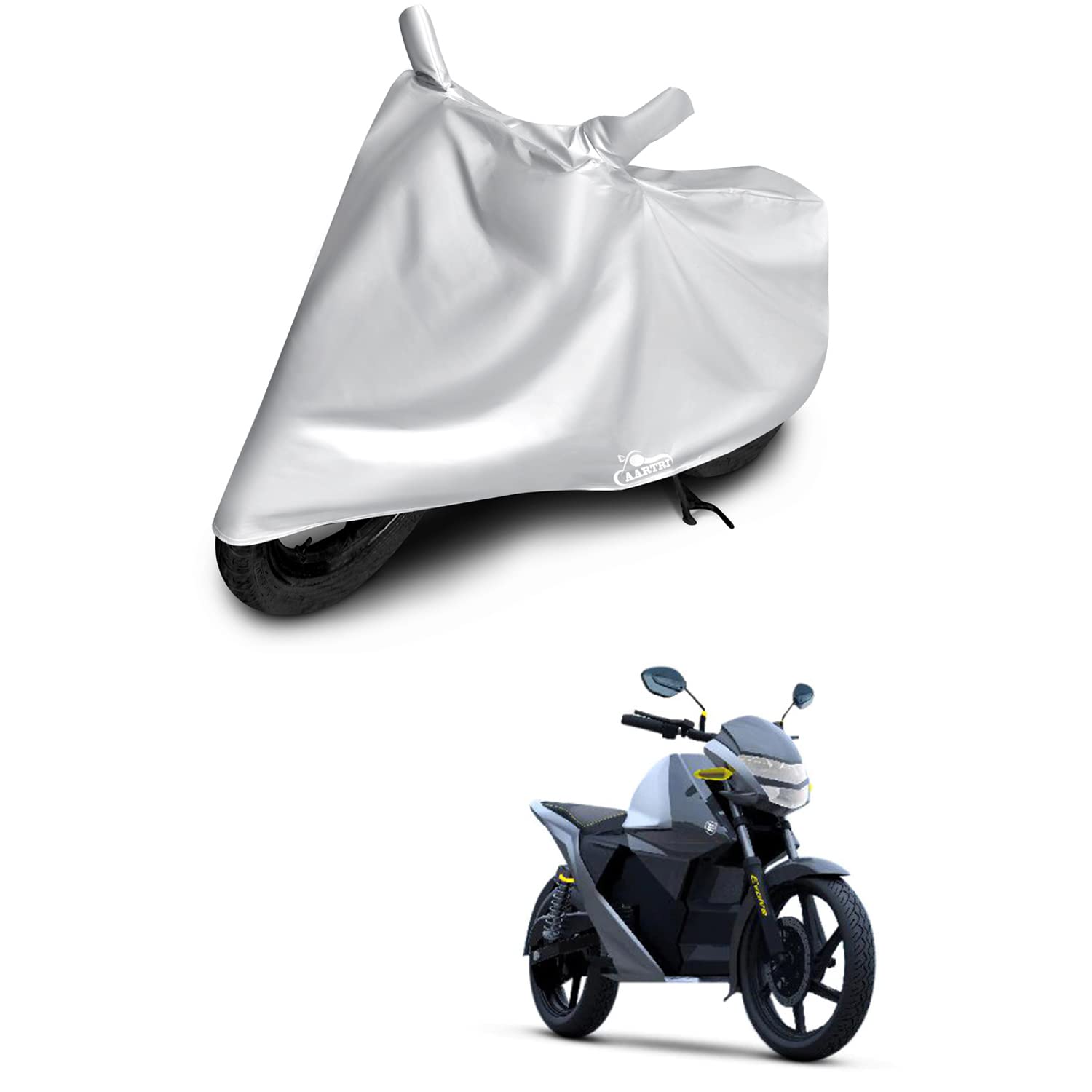 DROHAR Earth Energy EV Evolve Z 2022 (BS-2,3,4,6) Waterproof Dustproof UV Protection Motorcycle Body Cover - Silver | Outdoor Parking & Long-Term Storage Protection