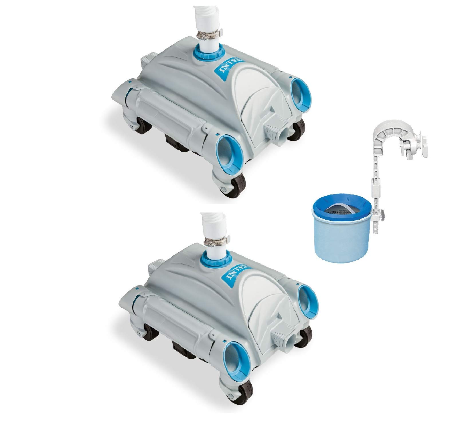 Intex Automatic Above Ground Pool Vacuum Cleaner (2 Pack) with Automatic Skimmer - Perfect for Inground & Above Ground Pools, Easy Pool Maintenance for Home & Backyard Use
