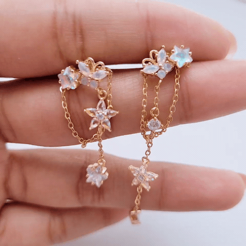 Vanessa Elegant Gold Hoop Earrings for Women - Trendy Dangle Drop Earrings for Party, Wedding & Everyday Wear