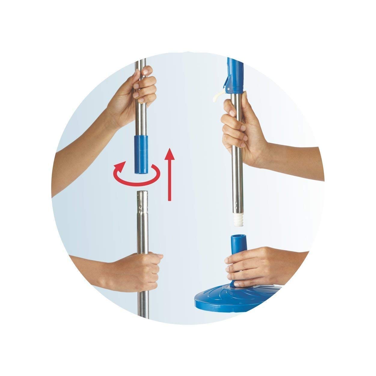 MorningVale 360° Rotating Spin Mop with Microfiber Refill & Stainless Steel Handle - Multi-Surface Floor Cleaner for Kitchen, Bathroom, and Hardwood Floors