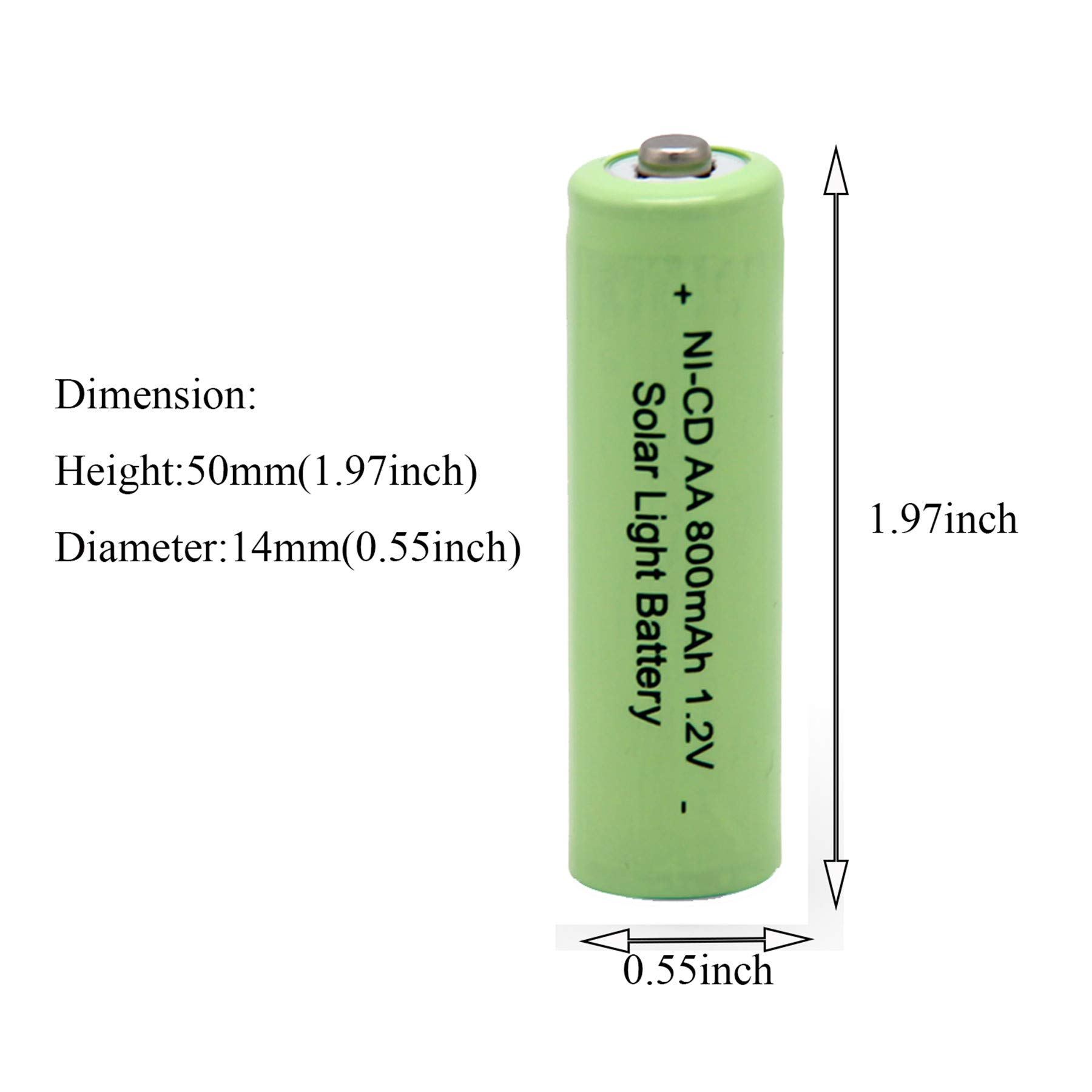 XUNTU QBLPOWER Ni-CD AA 800mAh 1.2V Rechargeable Batteries (16-Pack) for Solar Outdoor Lights, Garden & Lawn Lamps - Long Lasting Power for Solar Path Lights, Landscape Lighting & Yard Decorations