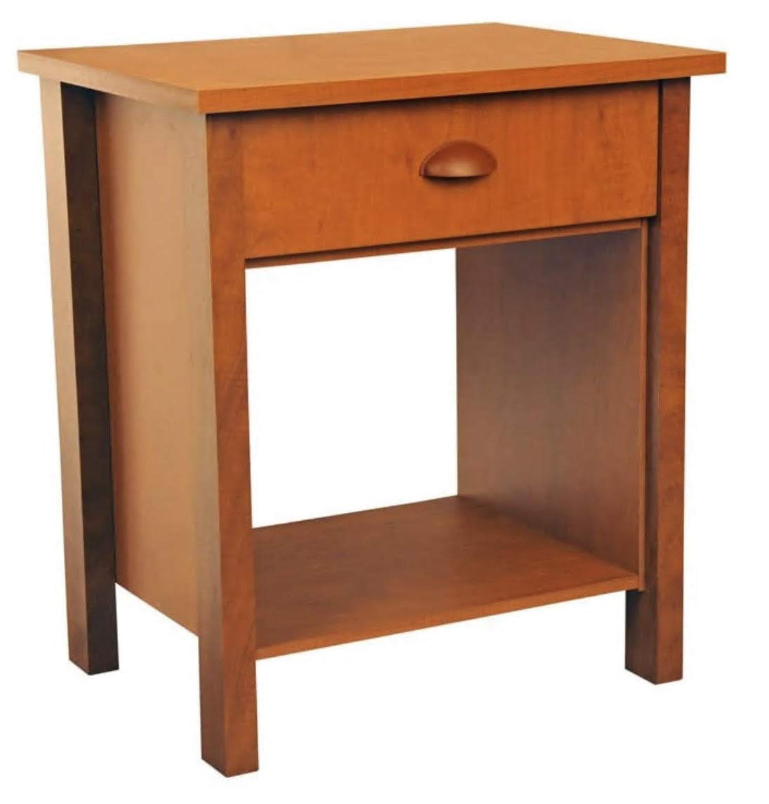 Modern Cherry Wood Night Stand - Stylish Bedside Table with Drawer for Bedroom Decor, Perfect for Small Spaces & Apartment Living
