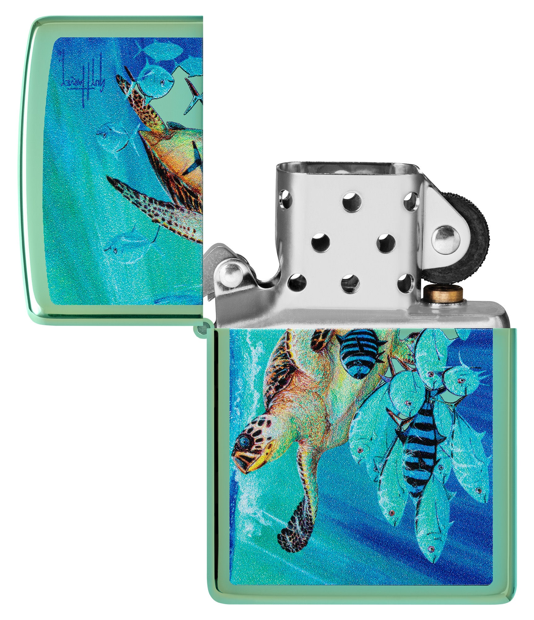 Guy Harvey Hawksbill Caravan T-Shirt - Stylish Men's Graphic Tee for Beach, Fishing & Outdoor Adventures