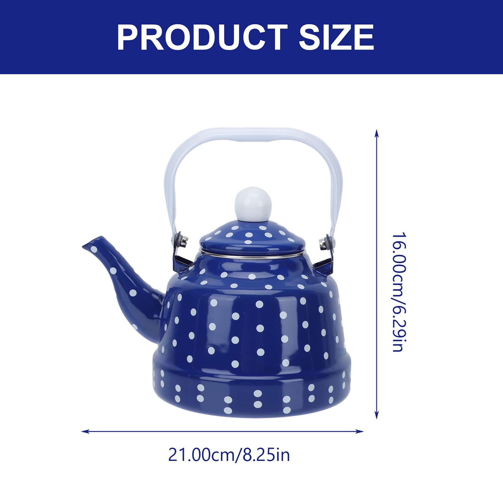 1Pc White Ceramic Enamel Tea Kettle with Handle - Stovetop Safe Teapot for Loose Leaf Tea, Stainless Steel Whistle - Perfect for Home, Office & Camping Use