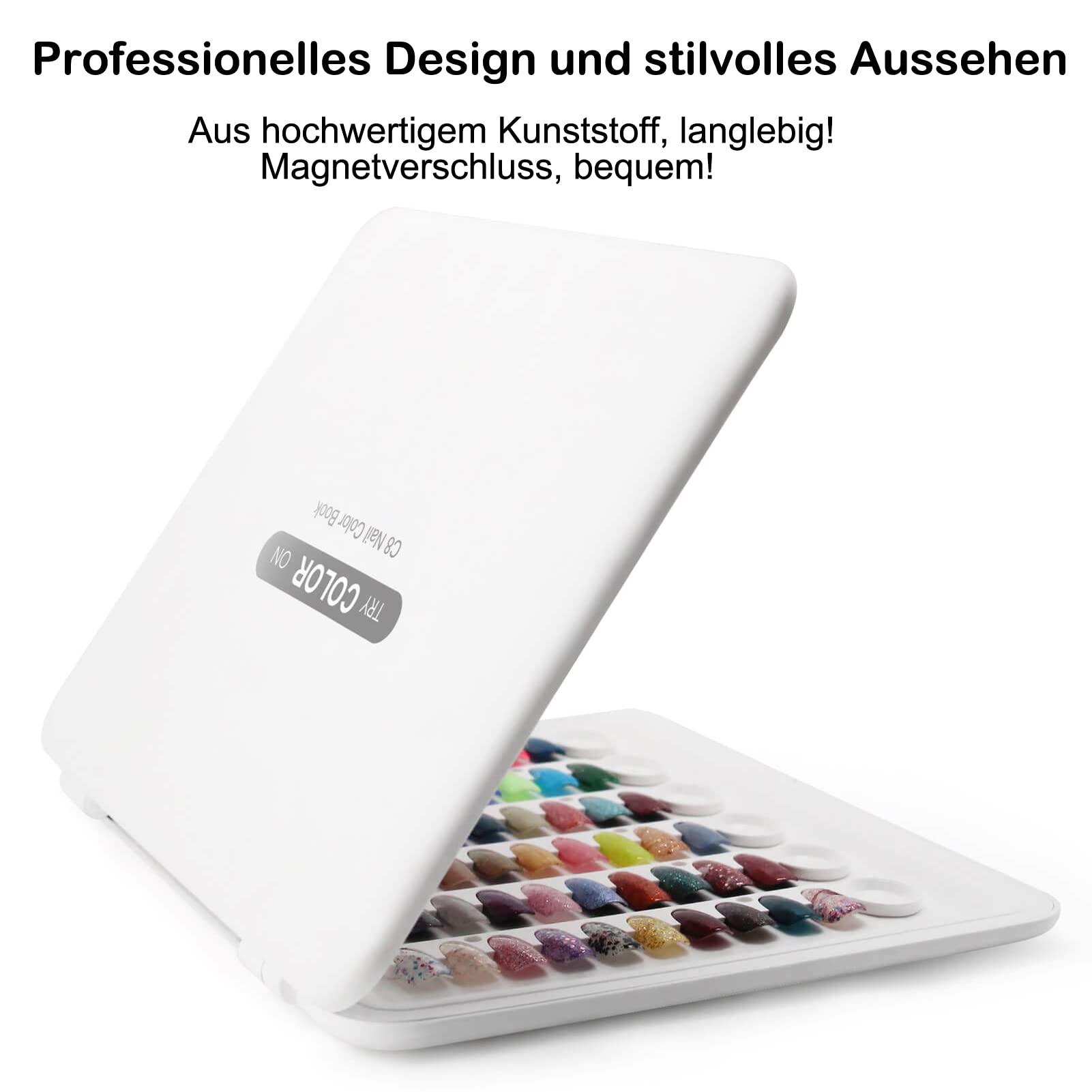 120-Slot Nail Polish Display Book with Transparent Tips - Professional Nail Art Presentation Stand for Salon & Home Use - Perfect for UV Gel & Nail Polish Organization