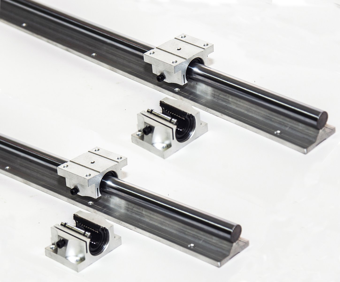 TEN-HIGH TBR16 600mm Linear Guide Rail - 2pcs Rails + 4pcs TBR16UU Bearing Blocks - High Precision Linear Motion Slide for CNC Machines, 3D Printers, Laser Cutters & Industrial Automation - Perfect for DIY Projects and Professional Manufacturing