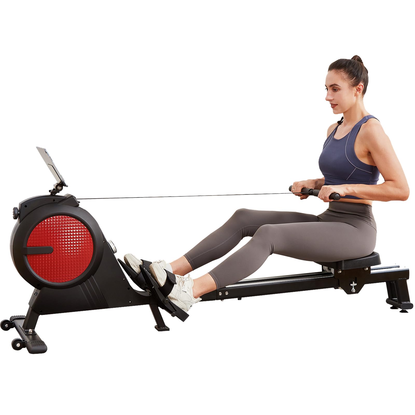 Premium Magnetic Rowing Machine for Home - 350 LB Weight Capacity, 32-Level Quiet Resistance, Dual Slide Rail System with Fitness App Connectivity - Perfect for Home Gym, Full-Body Workout & Cardio Training