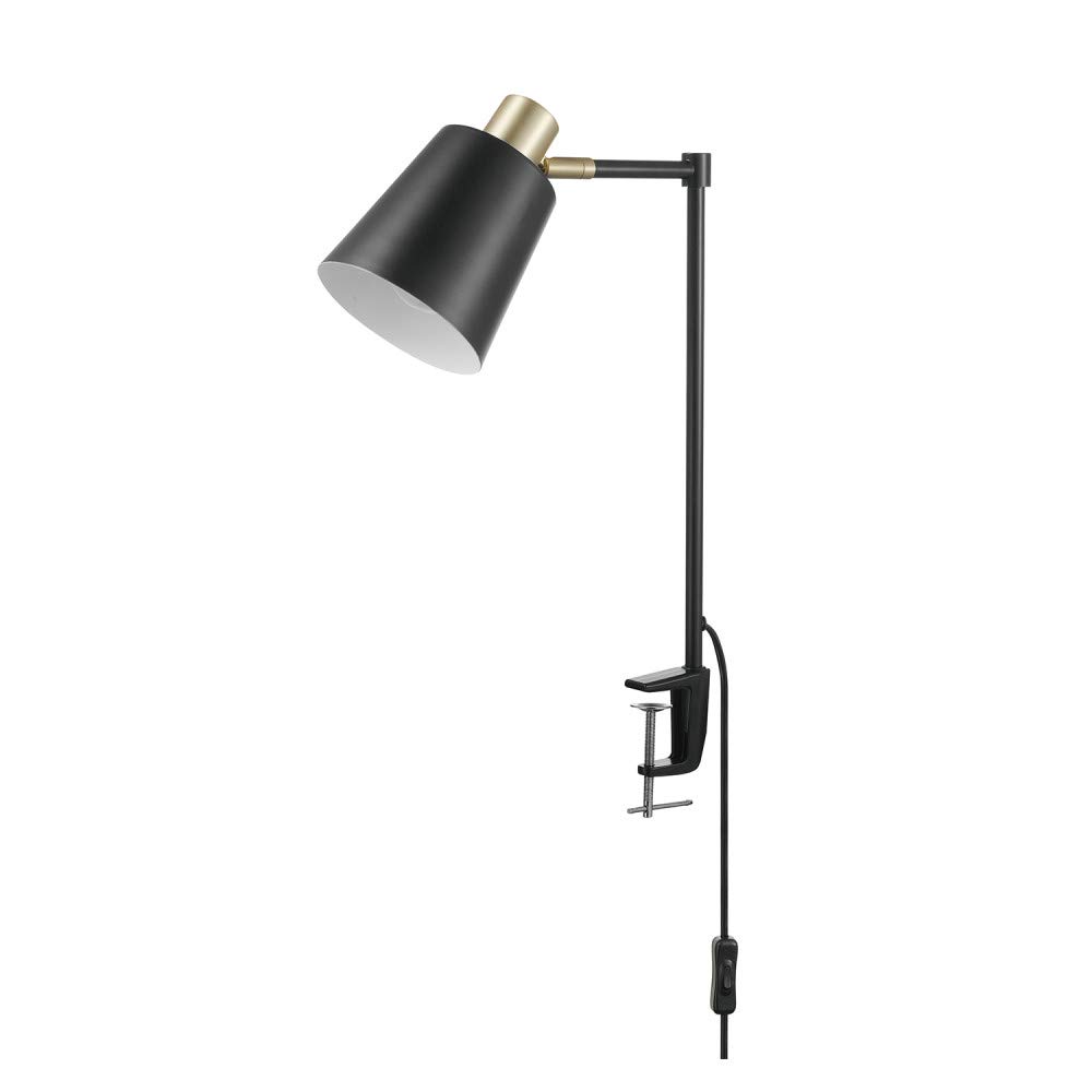 Globe Electric 52900 Lex Desk Lamp - Modern Black & Gold Adjustable LED Light for Home Office, Study, and Reading - Perfect for Workspaces, Dorm Rooms & Nightstands