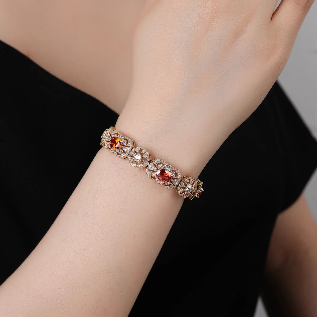 4 Colors Cubic Zircon Chain Bracelet for Women - Elegant Wedding Party Jewelry Gift - Perfect for Brides, Anniversaries & Special Occasions