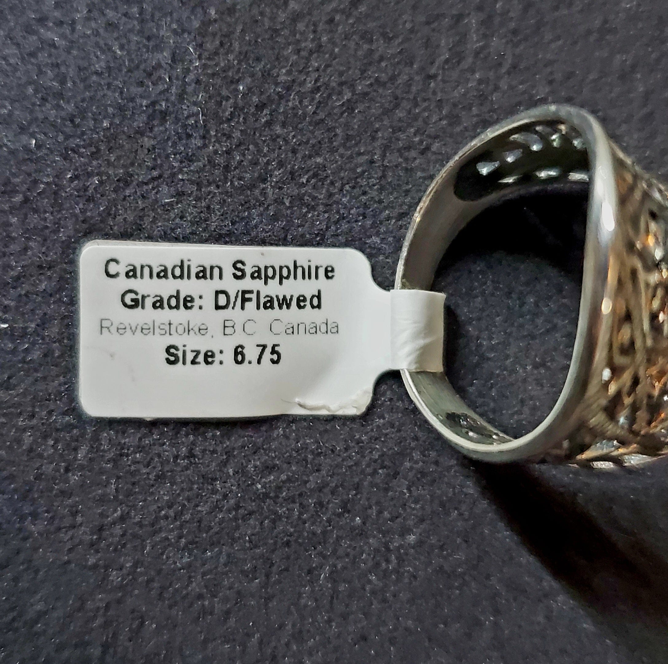 Exquisite Canadian Sapphire Ring in .925 Sterling Silver - Size 6.75 - Elegant Jewelry for Engagement, Anniversary & Special Occasions