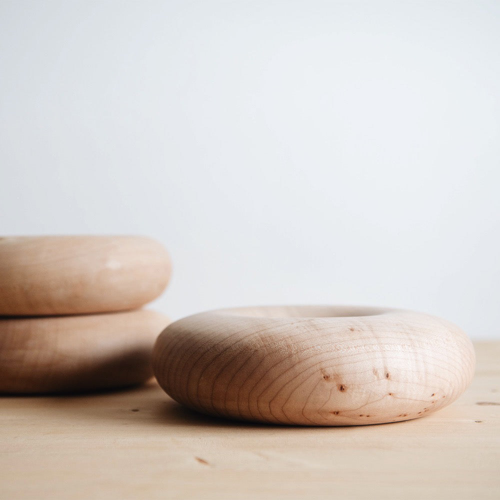 Premium Round Maple Wood Bowl - Handcrafted Natural Wooden Serving Bowl for Salads, Fruits & Snacks - Perfect for Dining, Entertaining & Home Decor
