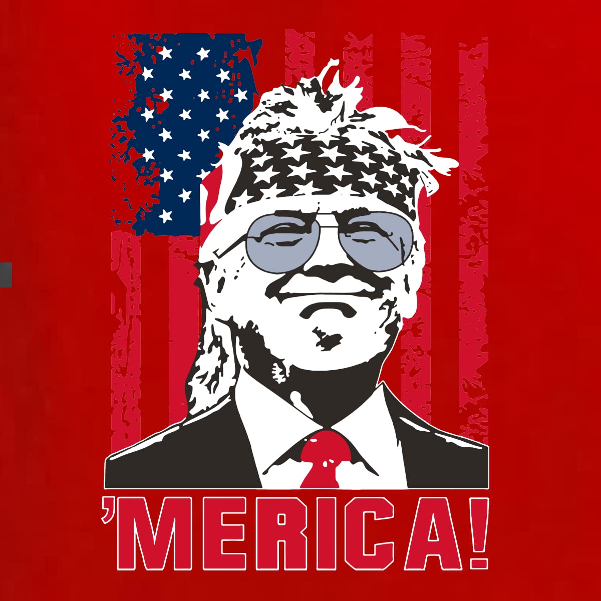 Funny Vintage Trump USA Flag Sleeve Print Political Men's Long Sleeve T-Shirt | Patriotic Conservative Gift for MAGA Supporters | Rally, Protest & Casual Wear