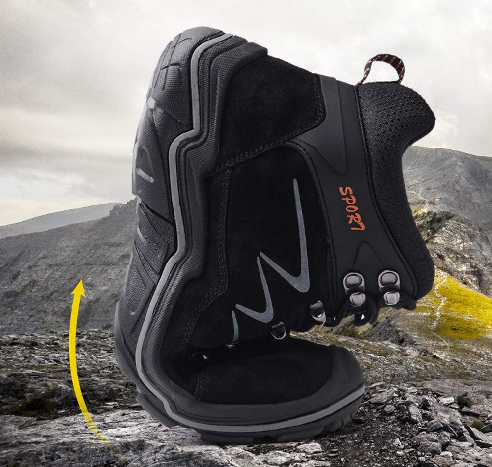 Ailishabroy Men's High Top Sneakers - Winter Warm Climbing Hiking Shoes with Lace Up Ankle Support | Perfect for Outdoor Adventures, Trail Running & Casual Wear