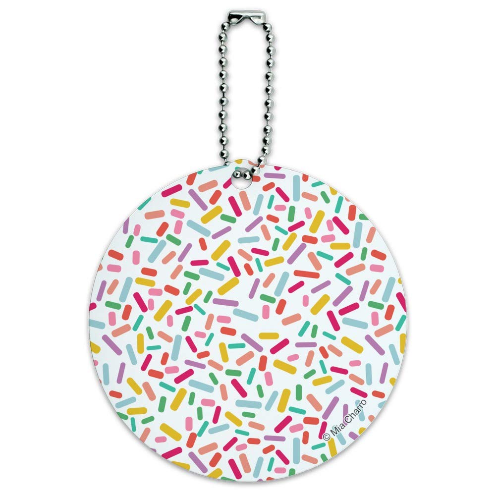 Colorful Confetti Round Luggage ID Tag - Personalized Suitcase Name Tag for Carry-On Bags - Perfect for Travel, Business Trips & Vacation Identification