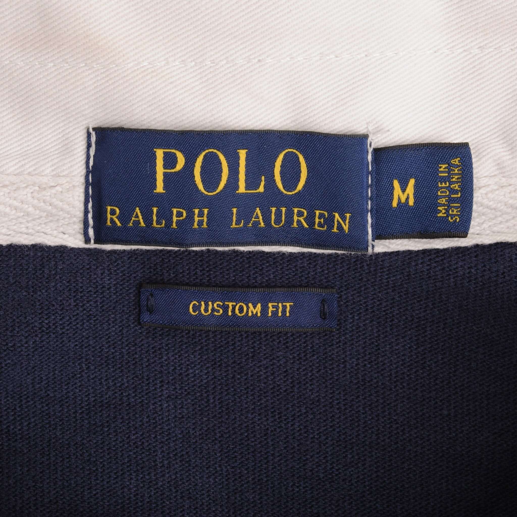Ralph Lauren Navy Blue P67 Rugby Polo Shirt for Men - Medium Size - Classic Casual Wear for Work, Golf & Everyday Outfits