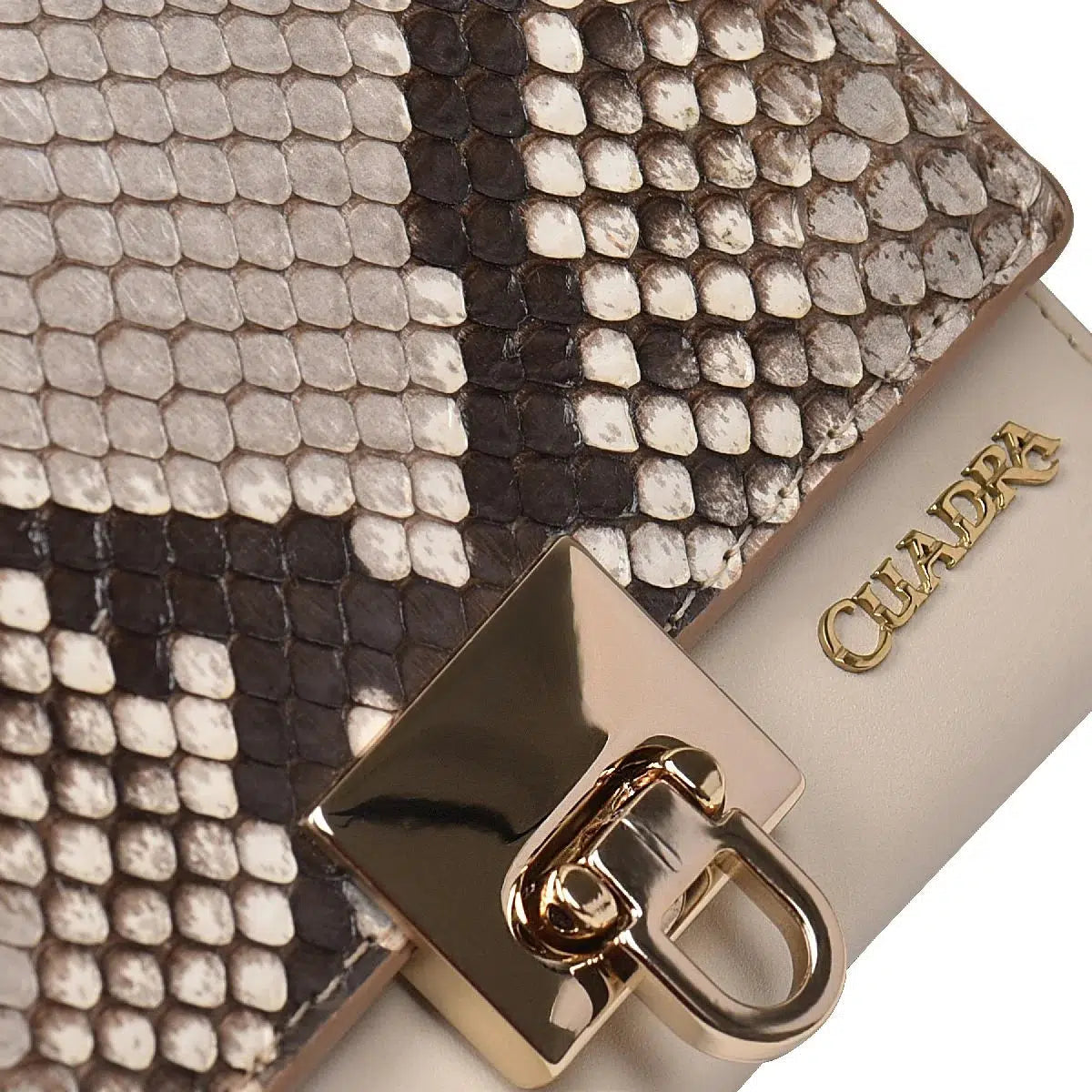 BD197PI Cuadra Grey Small Fashion Woven Python Tri-Fold Wallet for Women - Stylish & Compact Accessory for Everyday Use, Travel, and Gifts