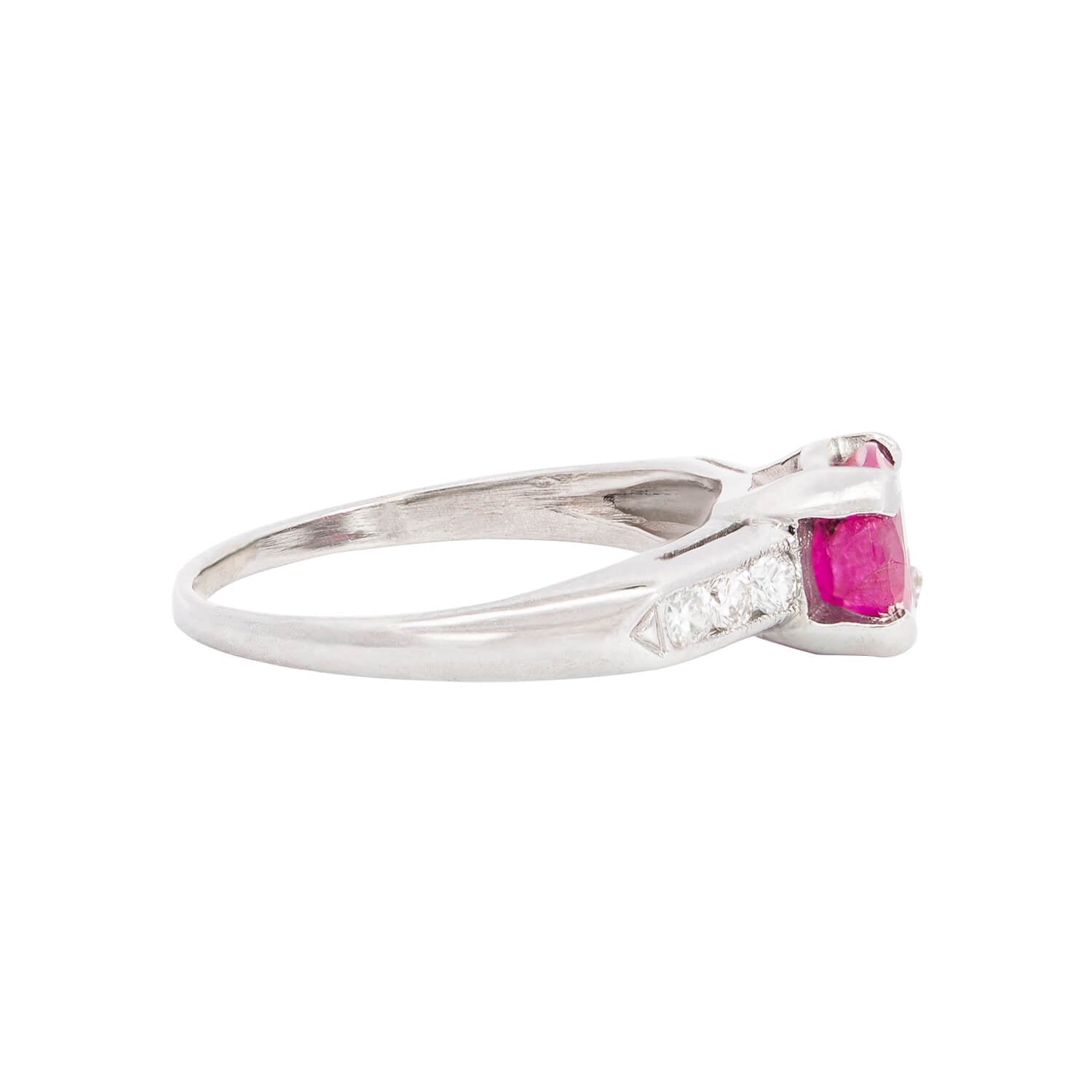 1.53ctw Platinum Pink Sapphire & Diamond Engagement Ring for Women - Elegant Vintage Style Wedding Band, Perfect for Proposals, Anniversaries, and Special Occasions