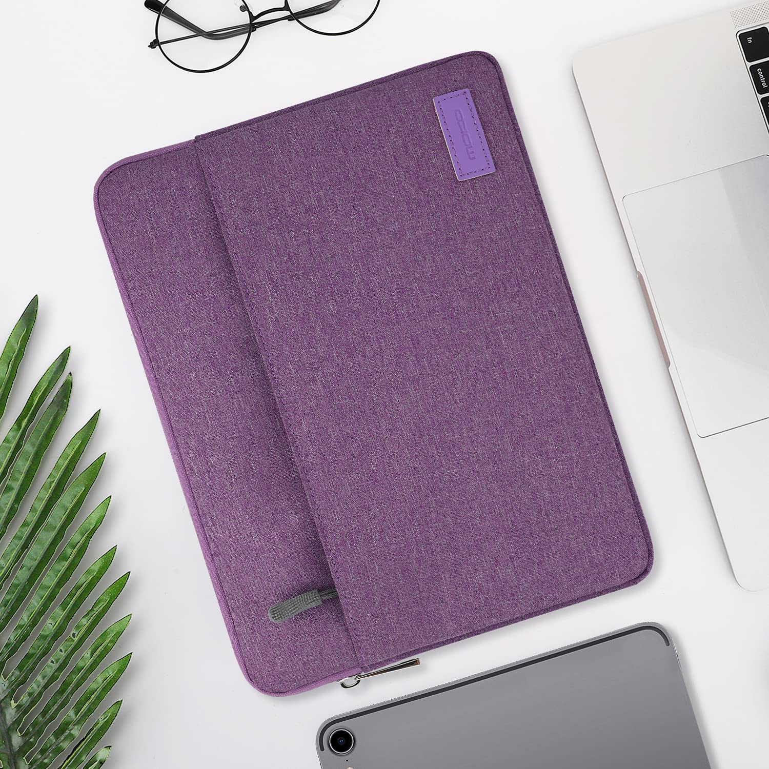 MoKo 9-11 Inch Tablet Sleeve Case - Protective Cover for iPad Air M3, iPad Pro 11 M4/Air M2, iPad 10/9/8/7th Gen (2025 Models) - Lightweight & Durable Purple Carrying Bag - Perfect for Travel, Office & School Use