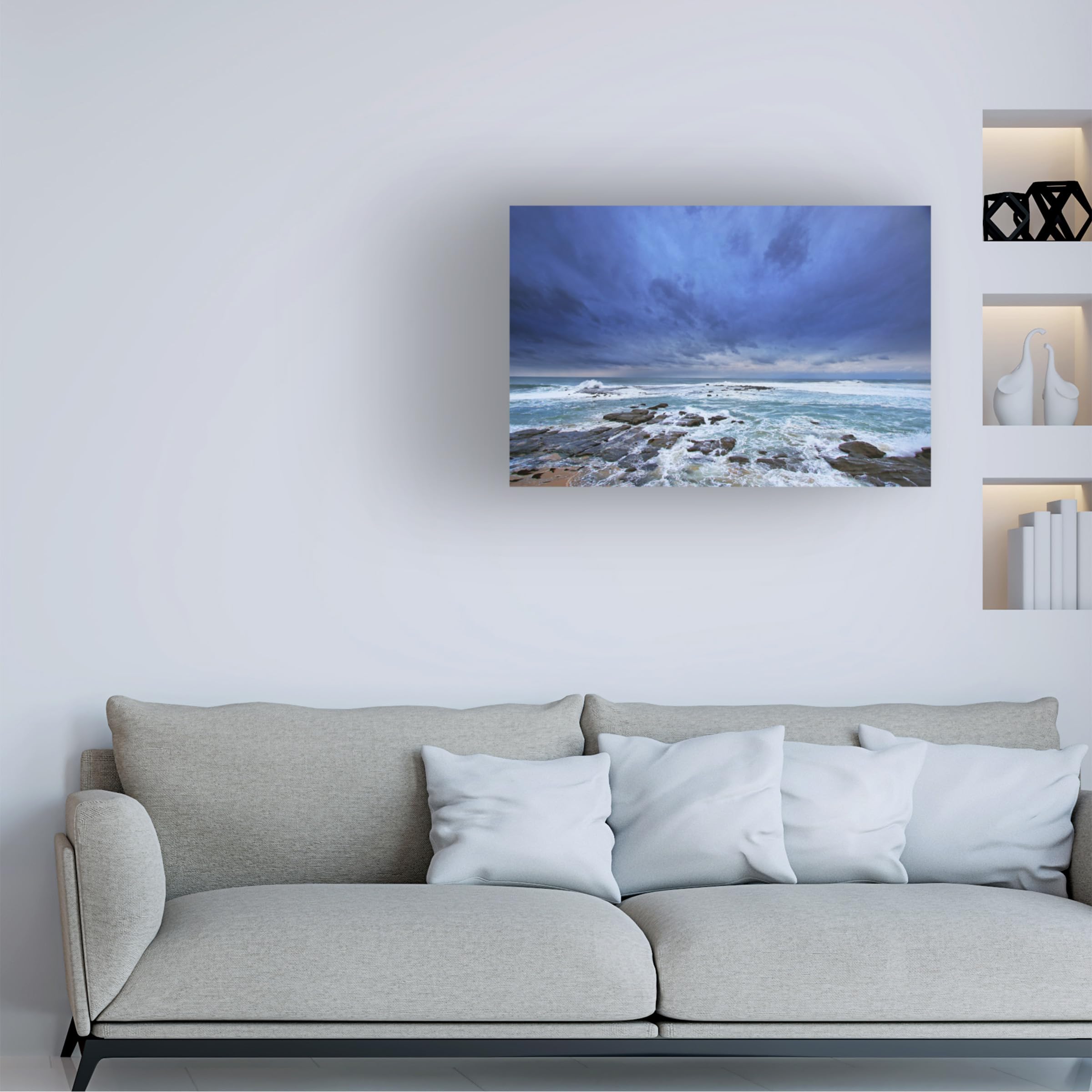 Trademark Fine Art 'When The Sky Is Blue' Canvas Wall Art Print by Beata Czyzowska - Blue Sky Landscape Painting for Living Room, Bedroom & Office Decor