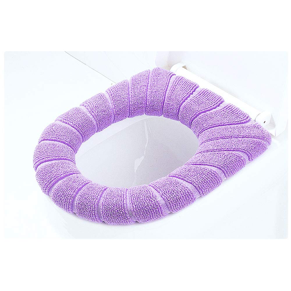 Soft Plush Toilet Seat Cushion - Thickened Machine Washable Warm Toilet Cover for Winter Comfort (Purple, Blue, Pink) - Cozy Bathroom Upgrade for Cold Mornings & Elderly Comfort