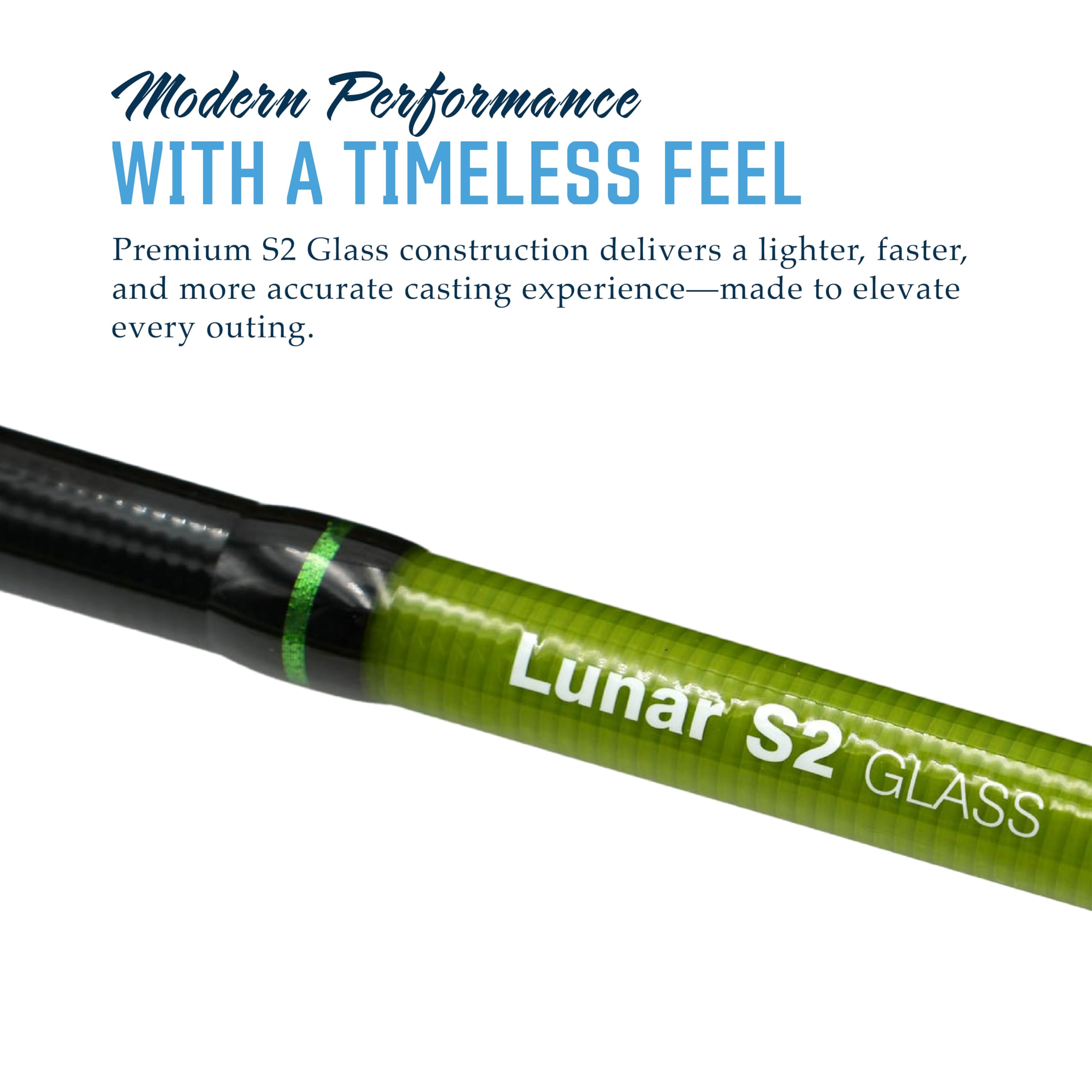 Premium Moonlit Lunar S2 Fiberglass Fly Fishing Rod - 2025 New Model | Lightweight & Durable for Freshwater & Saltwater Fly Fishing