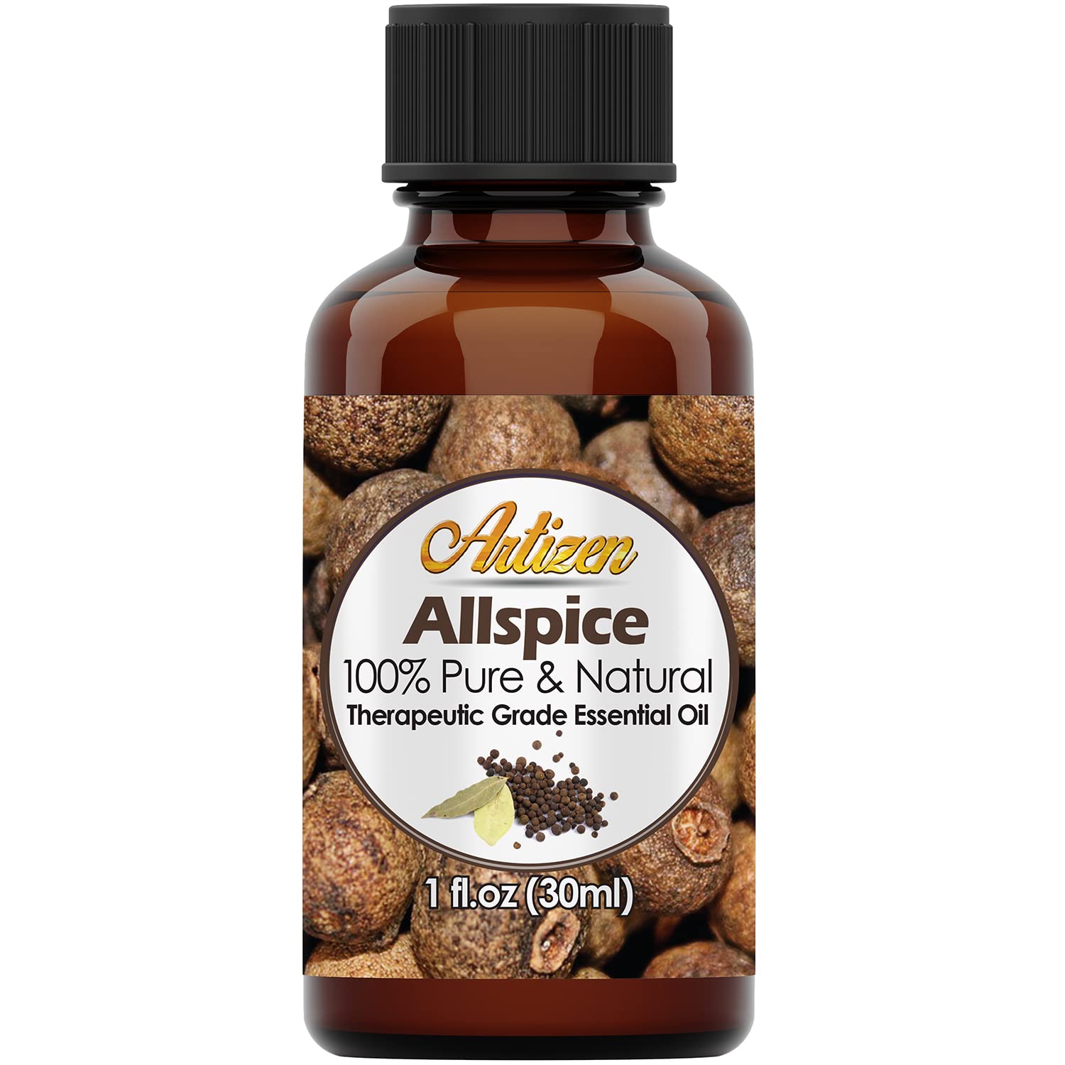 Artizen 30ml Allspice Essential Oil - 100% Pure Therapeutic Grade Aromatherapy Oil for Diffusers, Massage & DIY Skincare (1 Fl Oz) - Relaxation, Stress Relief & Home Fragrance