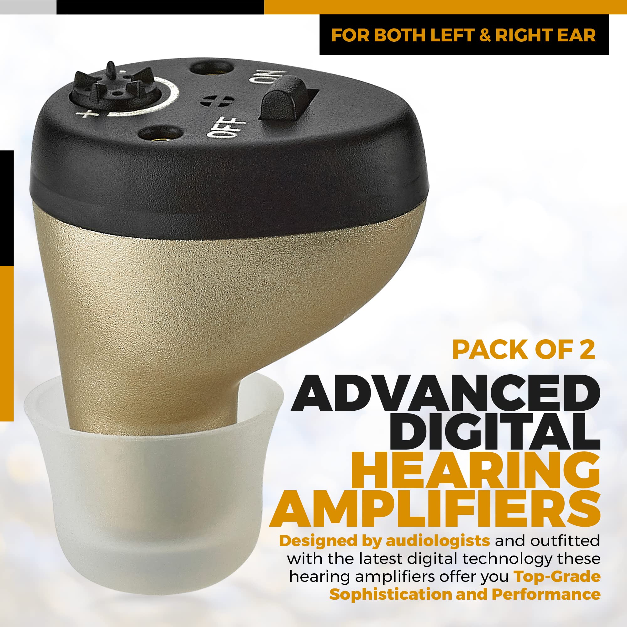MEDca Rechargeable CIC Hearing Aids - Nearly Invisible Digital Hearing Amplifiers with Noise Cancelling & Feedback Reduction (Pair) - Perfect for Seniors, Meetings & Noisy Environments