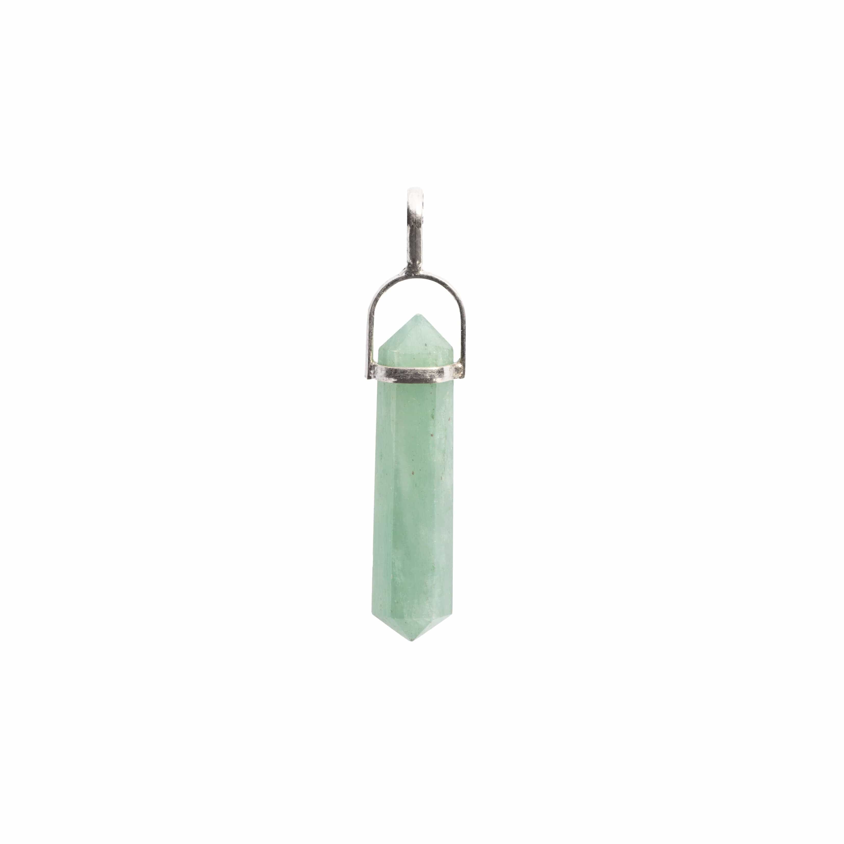 Natural Aventurine Point Sterling Silver Pendant Necklace - Healing Crystal Jewelry for Women, Chakra Balancing & Spiritual Protection | Perfect for Meditation, Yoga & Everyday Wear
