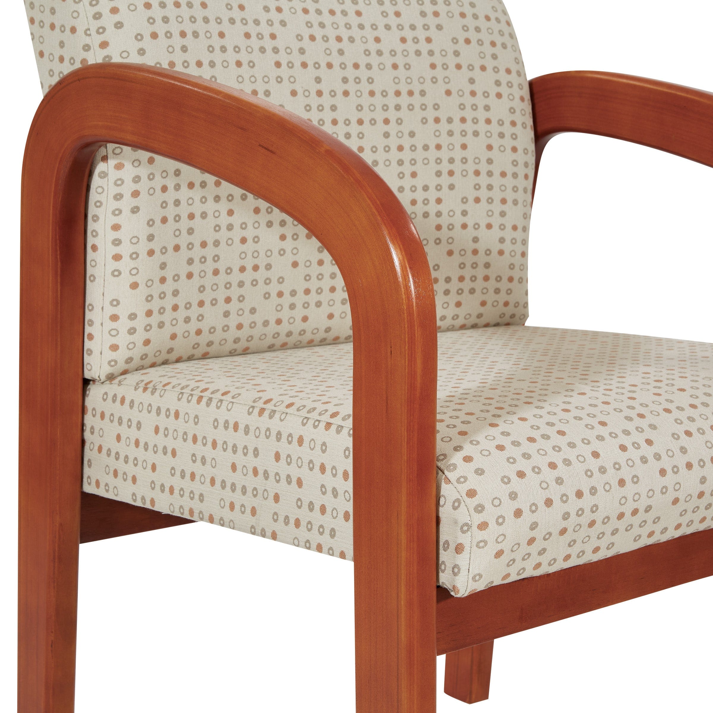 Work Smart Medium Oak Finish Wood Visitors Chair [WD380] - Comfortable Office Guest Seating for Reception & Conference Rooms