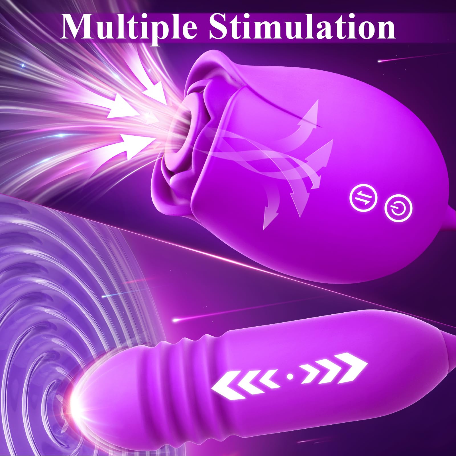 Upgraded Rose Vibrator for Women - 18 Suction & Thrusting Modes G-Spot & Clitoral Stimulator, Adult Sex Toy for Couples Pleasure - Perfect for Solo Play, Foreplay & Spicing Up Relationships