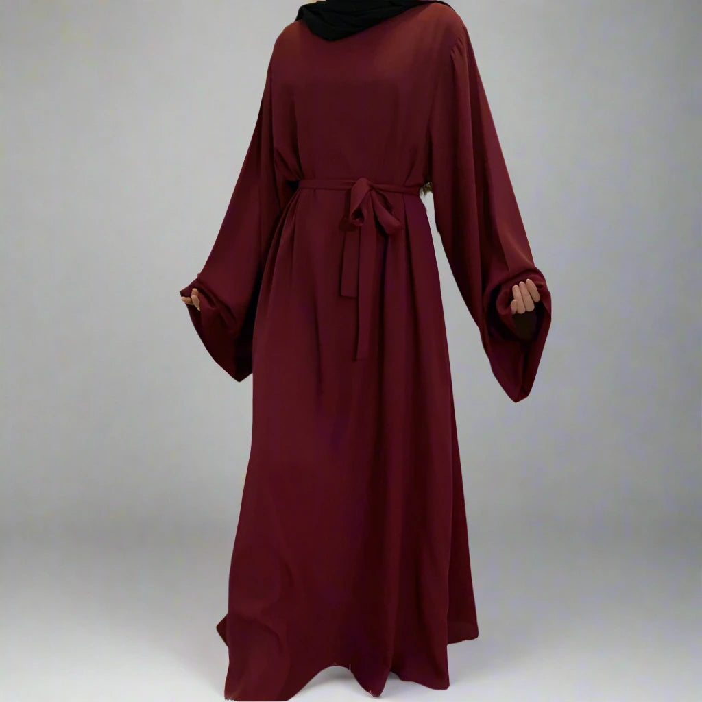 14 Color Options Nida Solid Color Abaya Dress for Middle Eastern Arab Women - Modest Islamic Clothing for Prayer, Daily Wear & Special Occasions