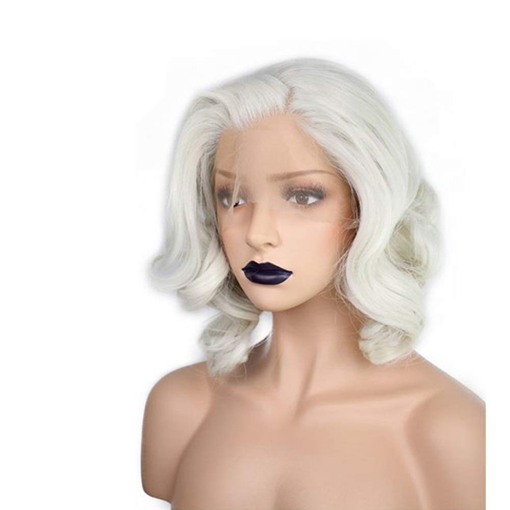 European & American Women's Short Curly Lace Front Wig - Heat Resistant Synthetic Hair - Perfect for Cosplay, Halloween, Parties & Daily Fashion Looks