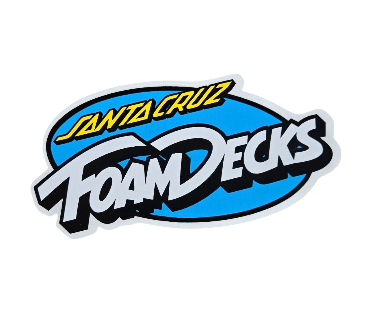 Vintage 80s Santa Cruz Foam Decks Skateboard Sticker - Clear Back - Perfect for Skateboards, Laptops, Bikes & DIY Projects