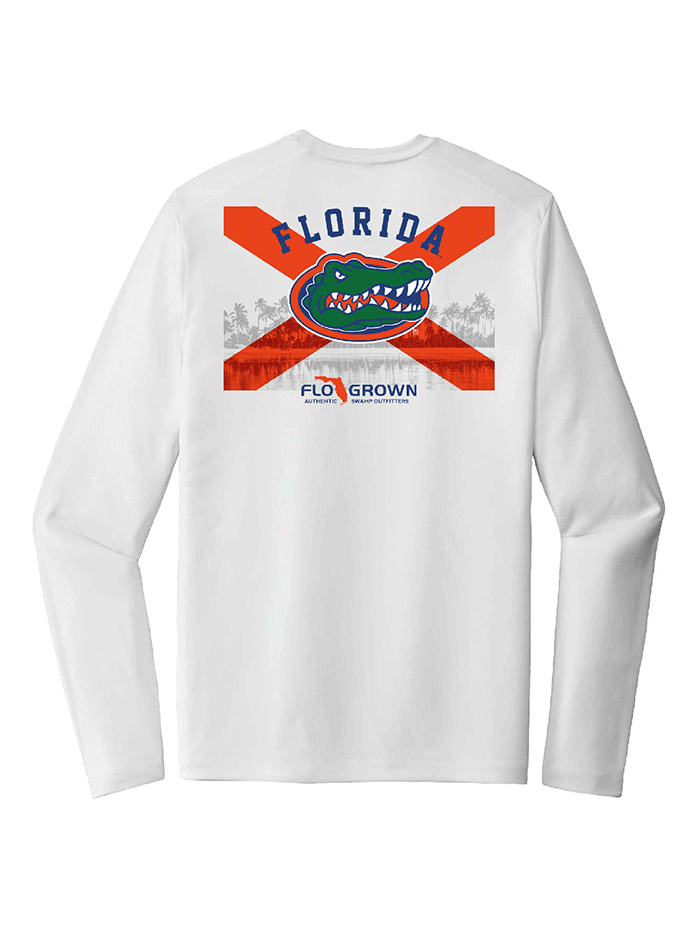 Florida Gators Men's Long Sleeve Beach T-Shirt - UFP 106 - White - Officially Licensed NCAA Fan Apparel for Game Day, Tailgating & Outdoor Activities