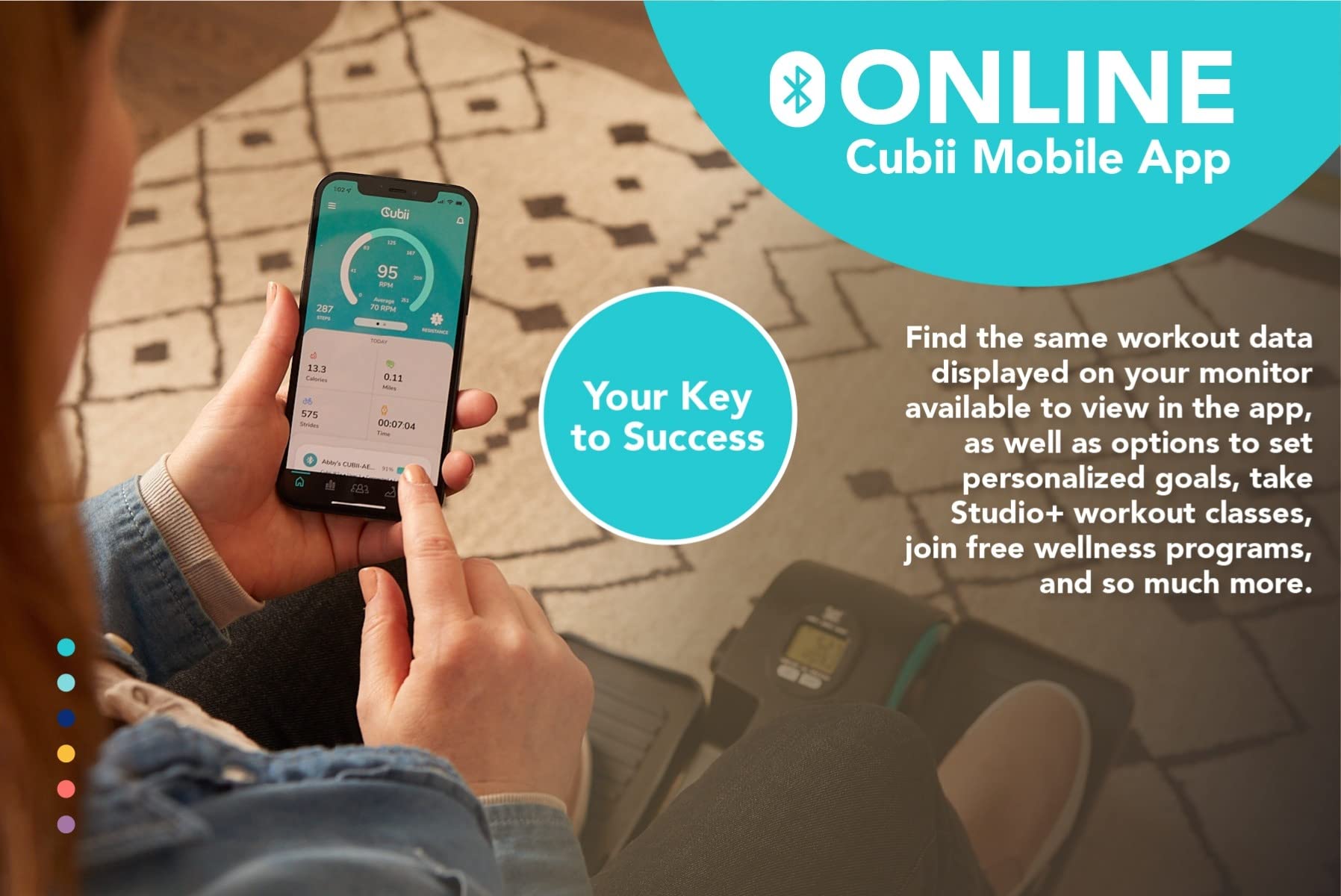 Cubii JR2+ Under Desk Elliptical Machine - Bluetooth Fitness Tracker Sync, Quiet Pedal Exerciser for Home Office & Seniors | Compact Work from Home Equipment for Small Spaces & Sedentary Lifestyles