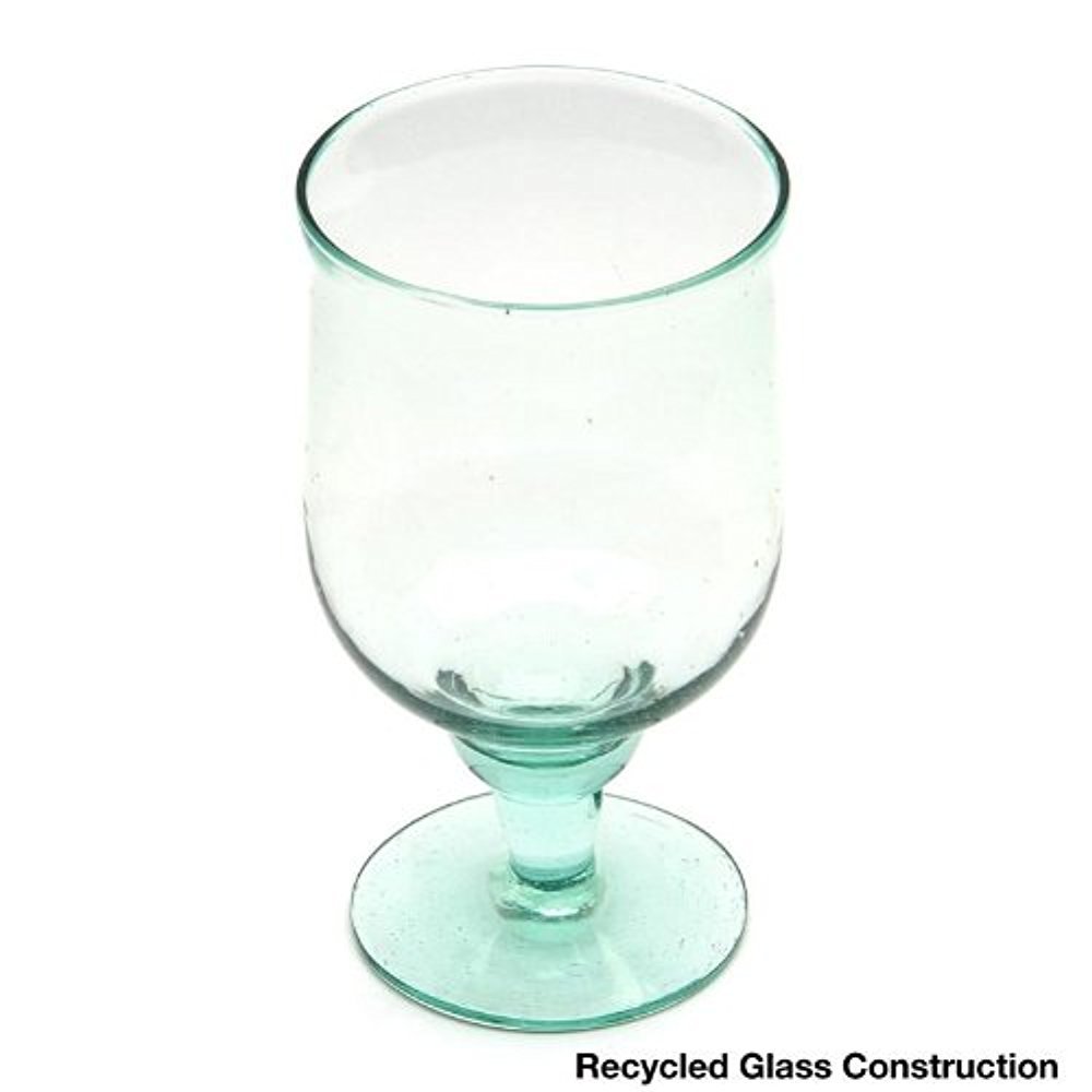 Kalalou CRL1234 Recycled Glass Water Goblet - 12 oz Clear Drinking Cup for Home, Office & Parties | Eco-Friendly & Dishwasher Safe