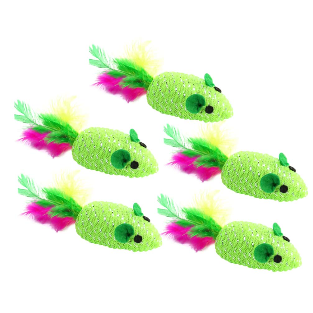 Balacoo 10-Piece Interactive Kitten Toy Set - Plush Cat Teaser Toys for Play & Exercise, Green - Perfect for Indoor Play, Training & Bonding with Your Kitten
